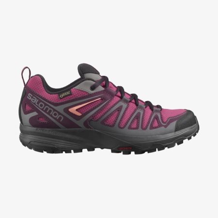 Salomon X CREST GORE-TEX Womens Hiking Shoes Pink/Black UK LEGK